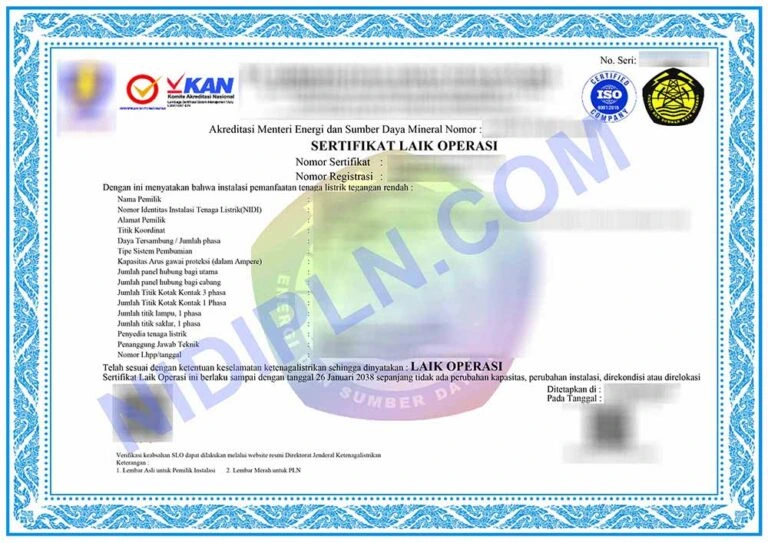 Ilustrasi Sertifikat SLO